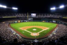 climate change leading to more home runs in MLB - stadium at night